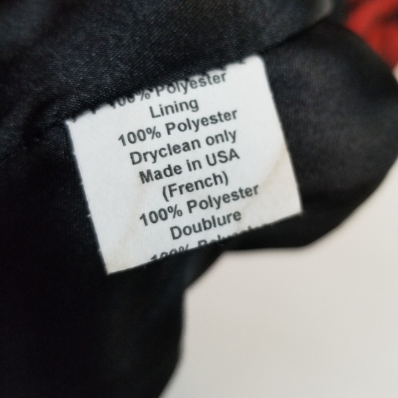 Eva Franco red black floral print bubble hem lined mini skirt size 4 - Picture 8 of 9